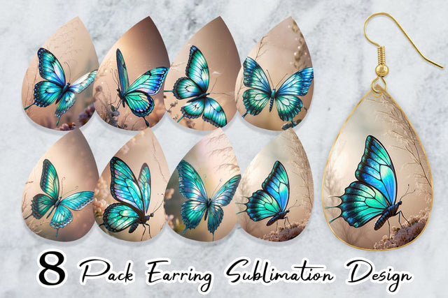 Earring 3D Butterfly Sublimation artnoy 
