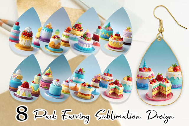 Earring 3D Cakes Sublimation artnoy 