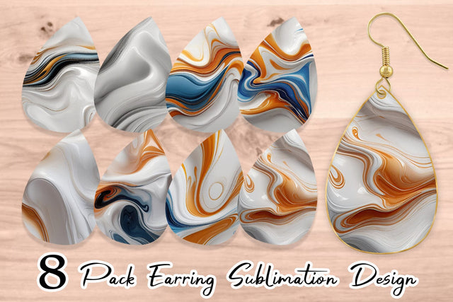 Earring 3D Fluid Abstract Sublimation artnoy 