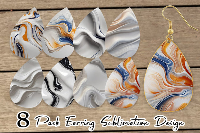 Earring 3D Liquid Abstract Sublimation artnoy 