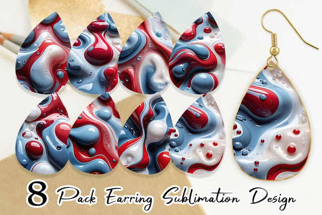 Earring 3D Liquid Sublimation artnoy 