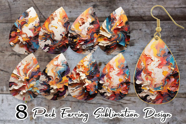 Earring 3D Paint Splashes Sublimation artnoy 