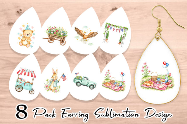 Earring 4th of July Parade Sublimation artnoy 