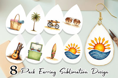 Earring 70s Endless Summer Watercolor Sublimation artnoy 