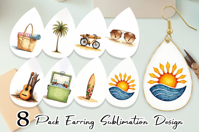 Earring 70s Endless Summer Watercolor Sublimation artnoy 