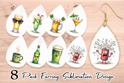 Earring 70s Green Mascot Sublimation artnoy 