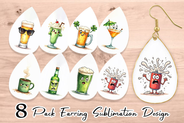 Earring 70s Green Mascot Sublimation artnoy 