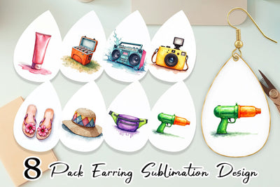 Earring 90s Beach Essentials Sublimation artnoy 