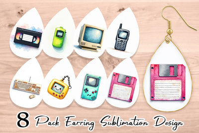 Earring 90s Tech Gadgets Sublimation artnoy 
