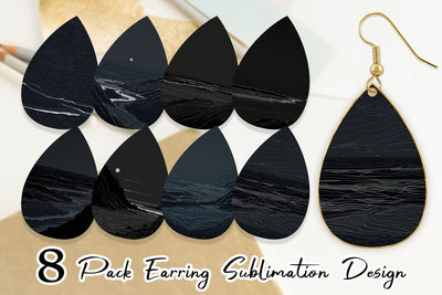 Earring Abstract Beach Line Art Sublimation artnoy 