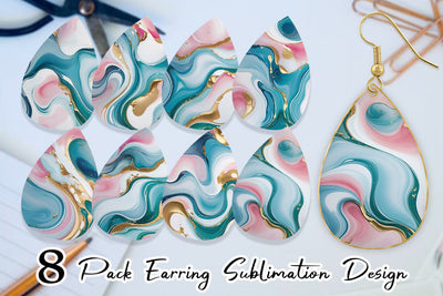Earring Abstract Fluid Sublimation artnoy 