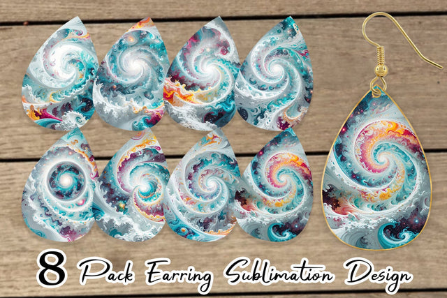 Earring Abstract Vortex Sublimation artnoy 