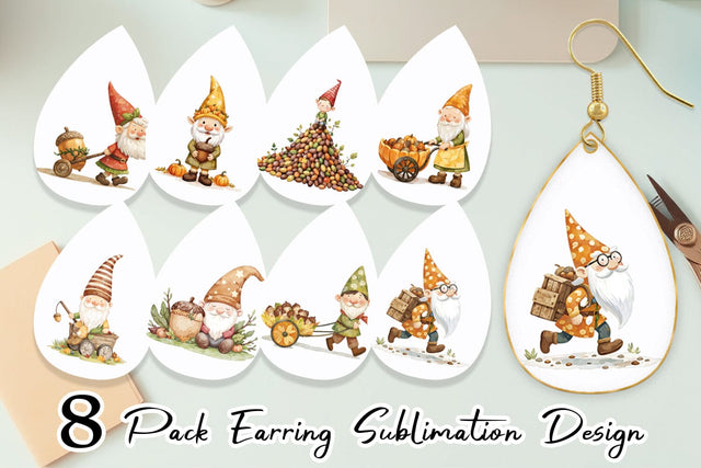 Earring Acorn Gnome Delivery Sublimation artnoy 