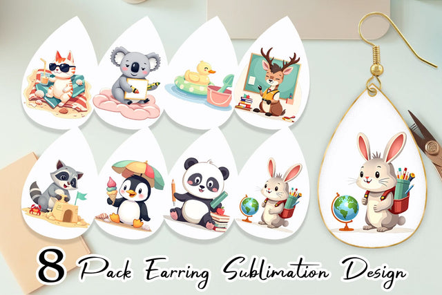 Earring Adorable School Summer Sublimation artnoy 