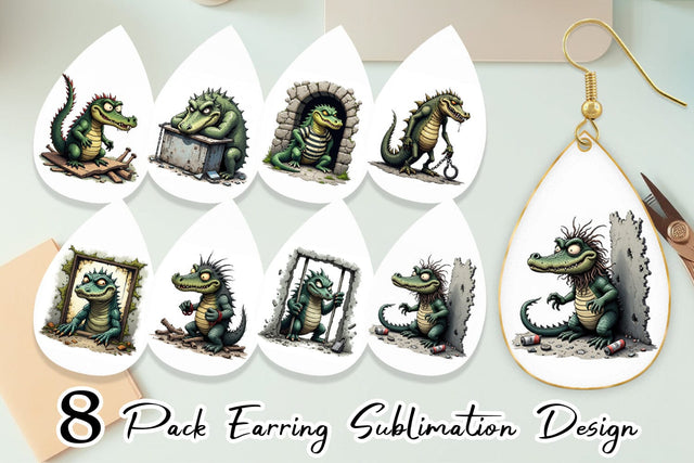Earring Alcatraz Gator Sublimation artnoy 