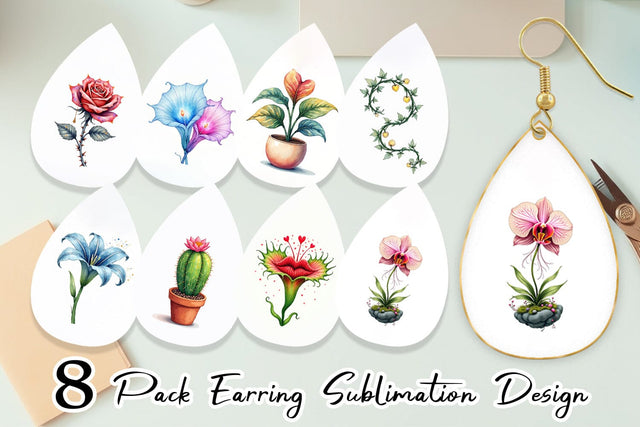 Earring Alien Botany Cosmic Love Flora Sublimation artnoy 