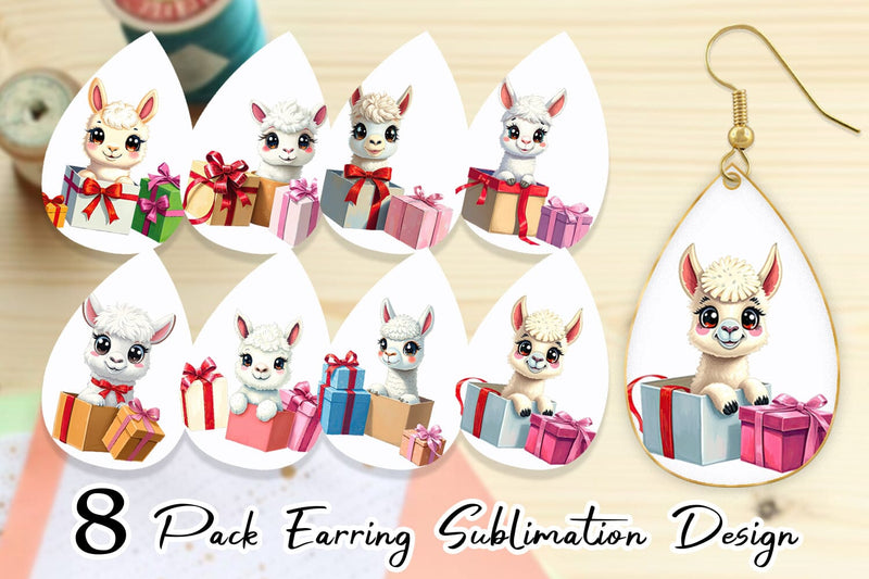 Earring Alpaca Gift Sublimation artnoy 