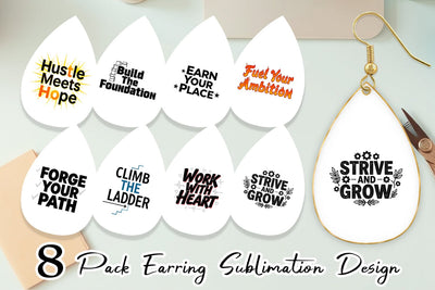 Earring Ambitious Career Starter Quotes Sublimation artnoy 