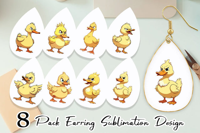 Earring Angry Duck Sublimation artnoy 
