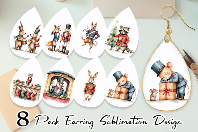 Earring Animal Toy Soldiers Sublimation artnoy 
