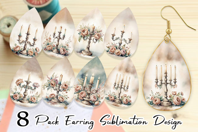 Earring Antique Candlestick Sublimation artnoy 