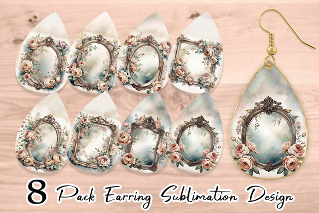 Earring Antique Mirror Sublimation artnoy 