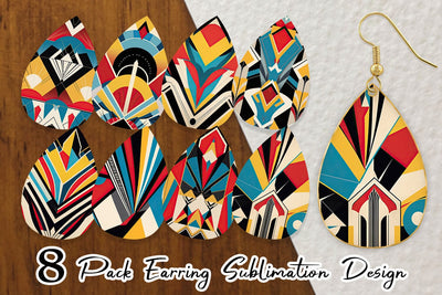 Earring Art Deco Pattern Sublimation artnoy 