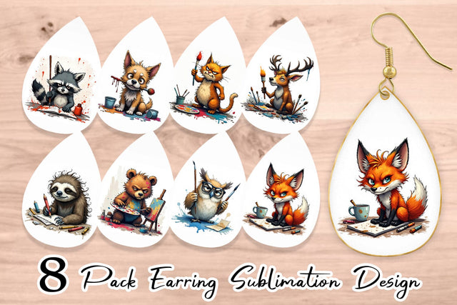 Earring Art Grumps Sublimation artnoy 