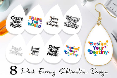 Earring Artistic Creative Destiny Quote Sublimation artnoy 