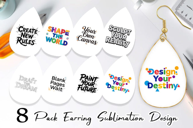 Earring Artistic Creative Destiny Quote Sublimation artnoy 