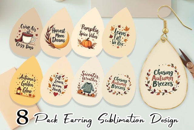 Earring Autumn Glow Quotes Sublimation artnoy 