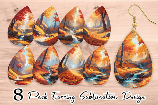 Earring Autumn Vibrant Beauty Sublimation artnoy 