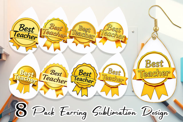 Earring Award Ribbon Sublimation artnoy 