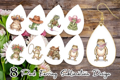 Earring Awkward Desert Animal Boho Watercolor Sublimation artnoy 