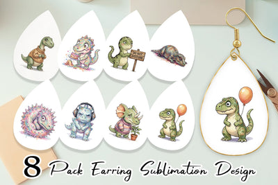 Earring Awkward Introvert Dinosaur Sublimation artnoy 