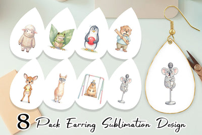 Earring Awkward Recess Misfits Watercolor Sublimation artnoy 