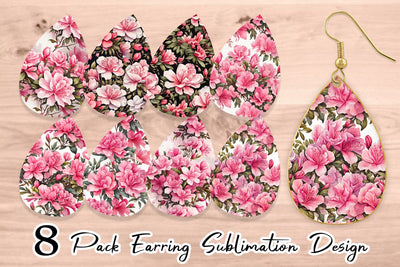 Earring Azalea Seamless Pattern Sublimation artnoy 