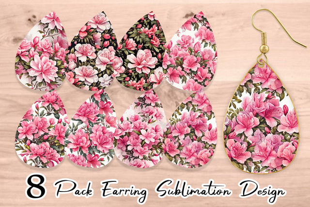 Earring Azalea Seamless Pattern Sublimation artnoy 