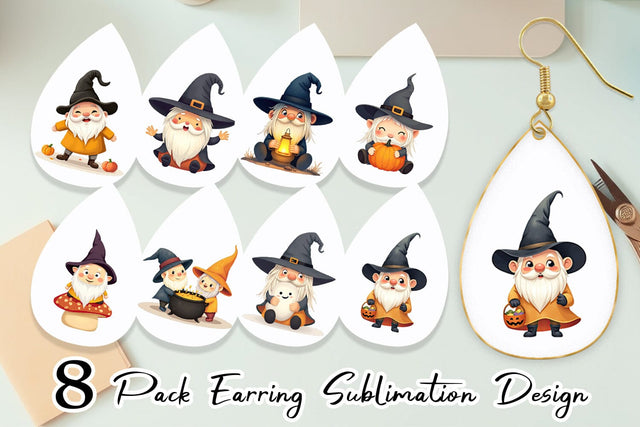 Earring Baby Gnome Halloween Sublimation artnoy 