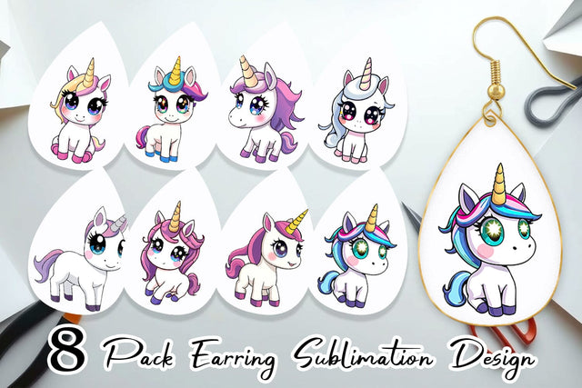Earring Baby Unicorn Sublimation artnoy 