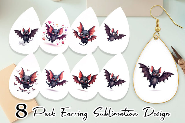 Earring Bat Variations Sublimation artnoy 