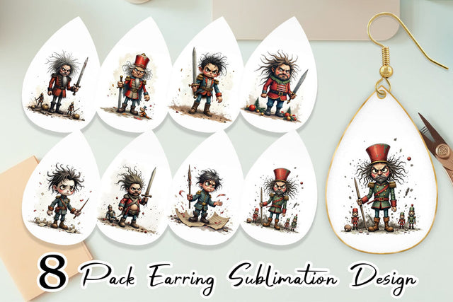 Earring Battle Worn Nutcracker Sublimation artnoy 