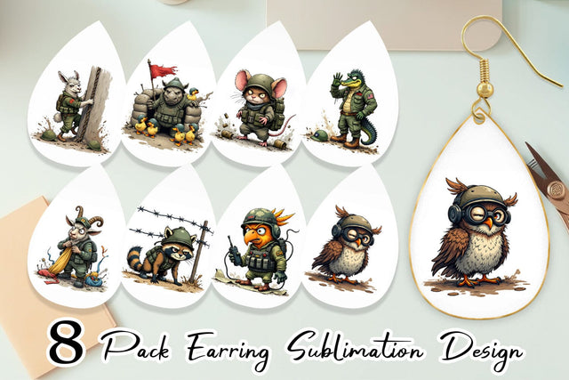 Earring Battlefield Critters Sublimation artnoy 