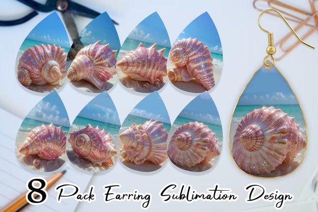 Earring Beach Shell Sublimation artnoy 