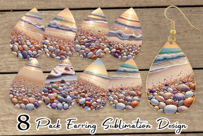 Earring Beach Summer Sublimation artnoy 