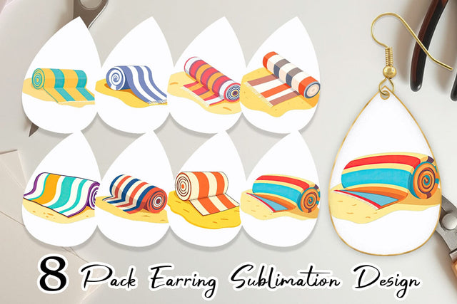Earring Beach Towel Sublimation artnoy 