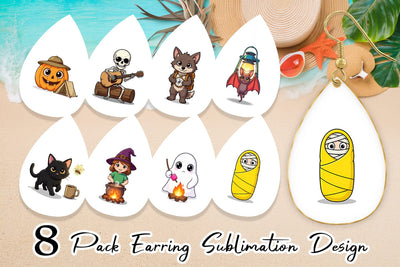 Earring Big Eye Summerween Camping Sublimation artnoy 