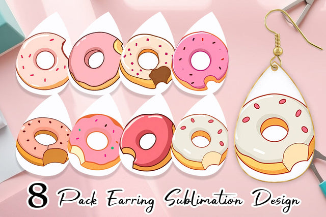 Earring Bitten Donut Sublimation artnoy 