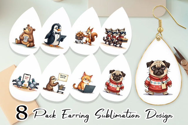 Earring Black Friday Frenzy Sublimation artnoy 