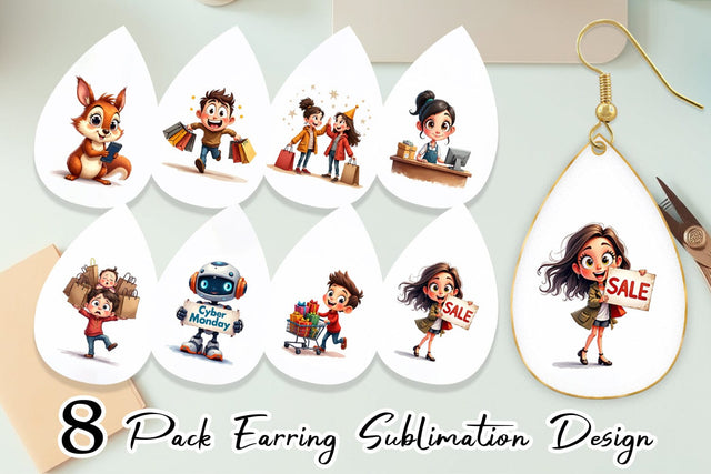 Earring Black Friday Frenzy Sublimation artnoy 